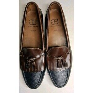 Allen Edmonds Sz 11.5 D Nashua Kiltie Tassel Loafer Black/Brown Leather EUC $295